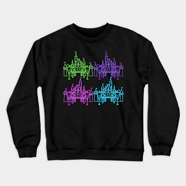 neon castles Crewneck Sweatshirt by EnchantedTikiTees